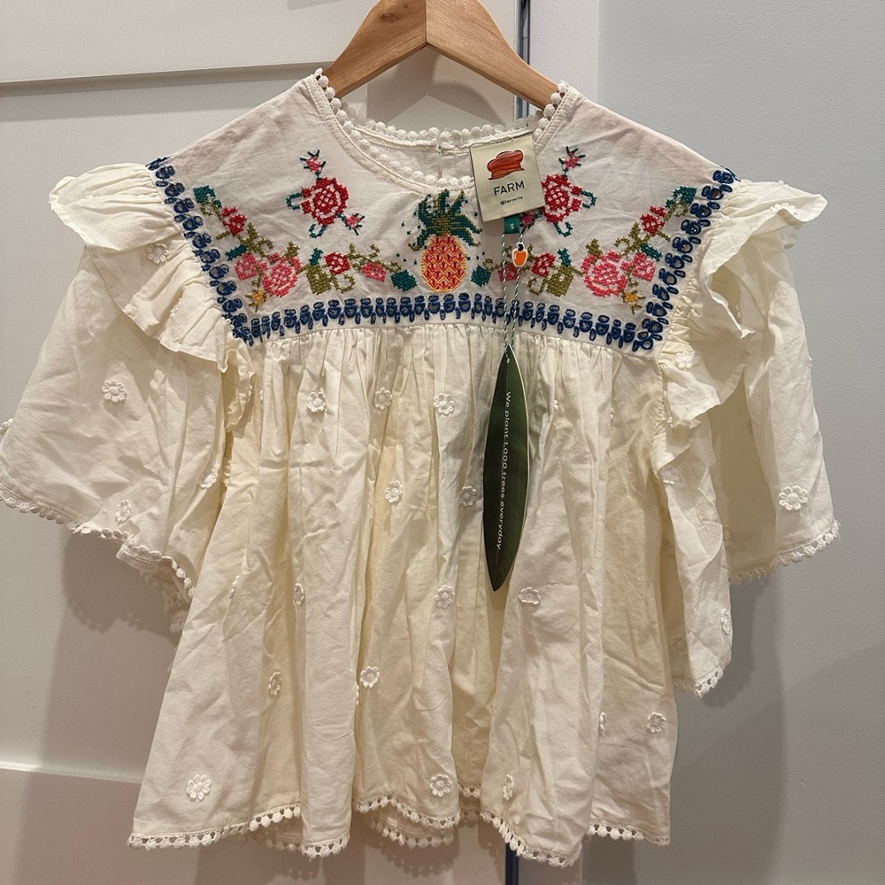 Farm Rio Cross Stitch Embroidered Blouse - Picture 7 of 7